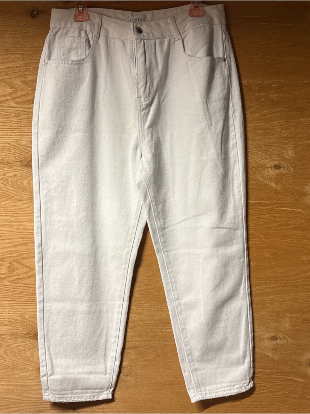 White High-Waist Baggy White Jeans Pants